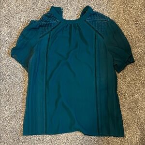 Express Teal Blouse with Textured Details